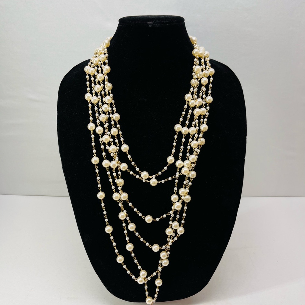 Source Unknown Multi-Layer Pearl Necklace - image 1